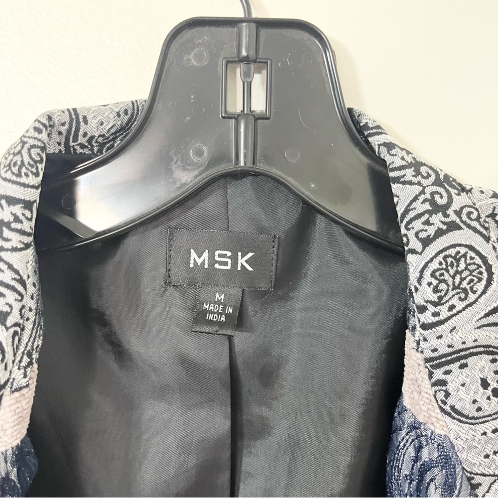 Metallic Silver Paisley Patchwork Jacket Y2K Boho Chic Lightweight Statement Top - Picture 12 of 12
